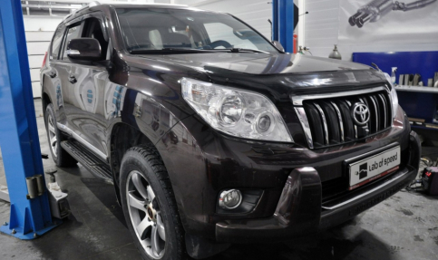 Чип тюнинг, отключение и удаление катализаторов на Toyota Land Cruiser Prado 2.7 163hp 2012 года выпуска